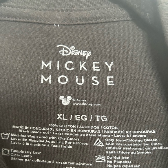 Disney Mickey Mouse Black T-Shirt with neon Mickey Print - Picture 9 of 12